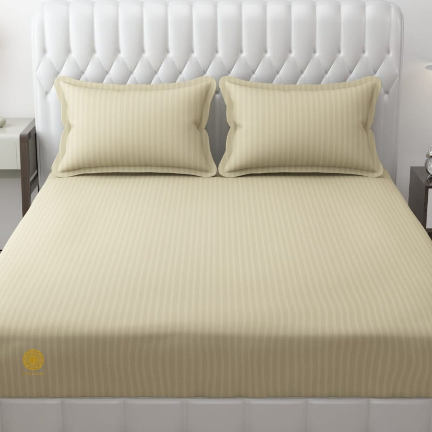 Strip Fitted Bedsheet or Mattress Cover - The Gharnish - A Unit of Satkala Creations