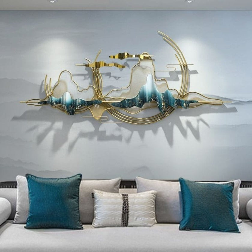 Floating Mountains Wall art ( 51 X 28 Inches ) - The Gharnish - A Unit of Satkala Creations