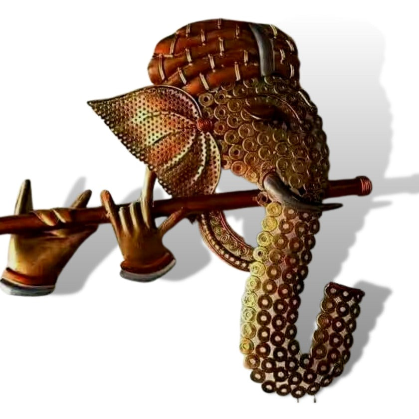 Ganesha Metallic Wall Art - The Gharnish - A Unit of Satkala Creations