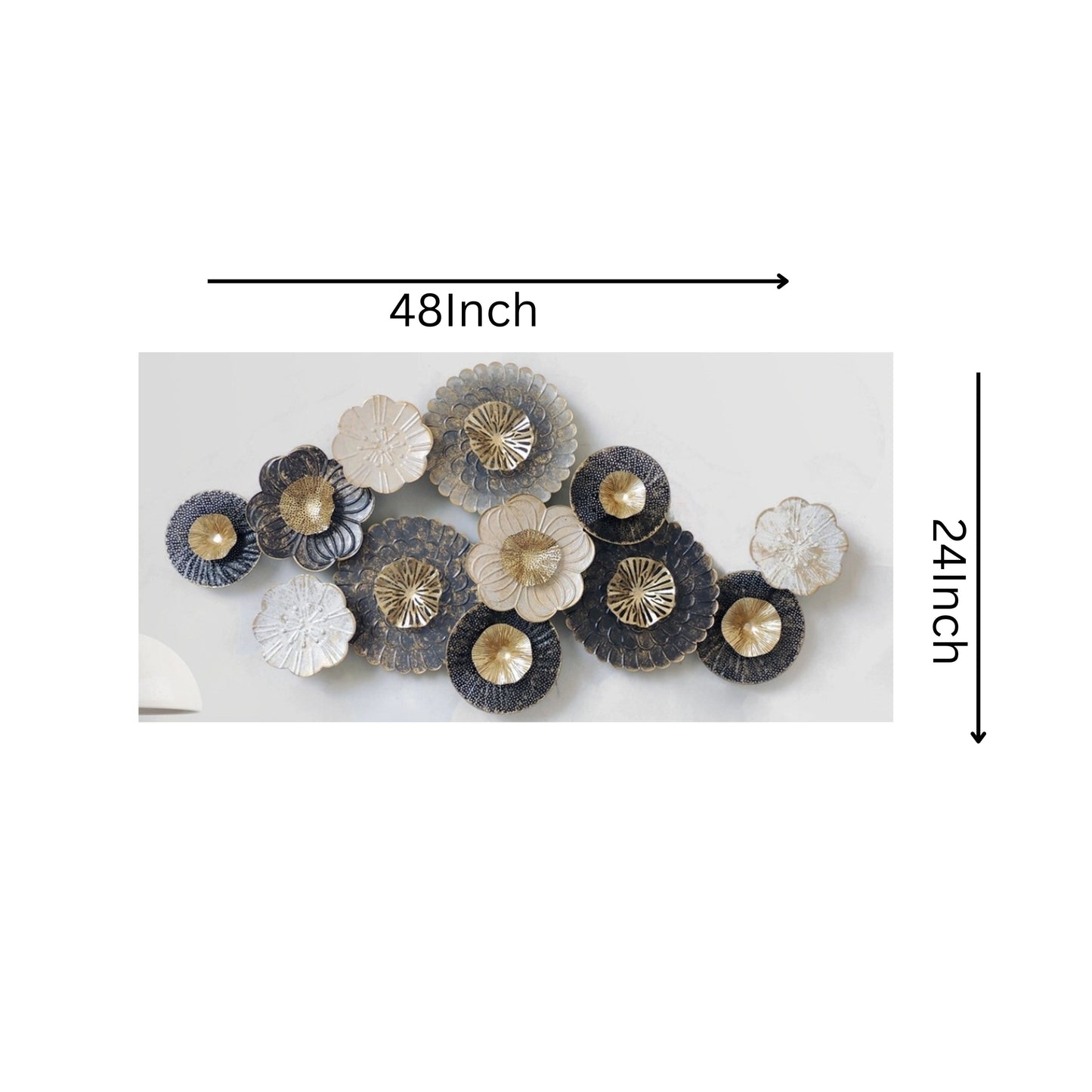 Vintage Flower Wall Art ( 48 x 24 Inches ) - The Gharnish - A Unit of Satkala Creations