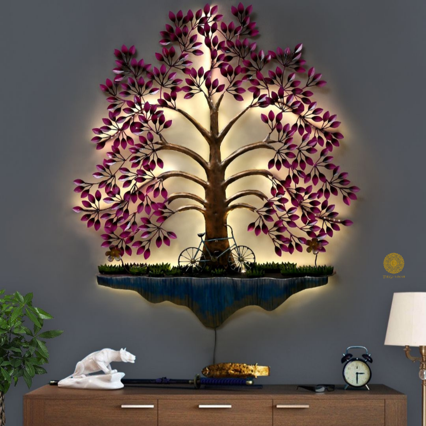 Cycle Tree Metallic Wall Art - The Gharnish - A Unit of Satkala Creations