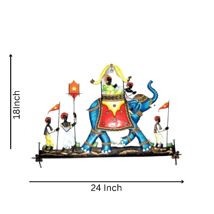 Elephant Sawari Wall Art (24 x 18 Inches) - The Gharnish - A Unit of Satkala Creations