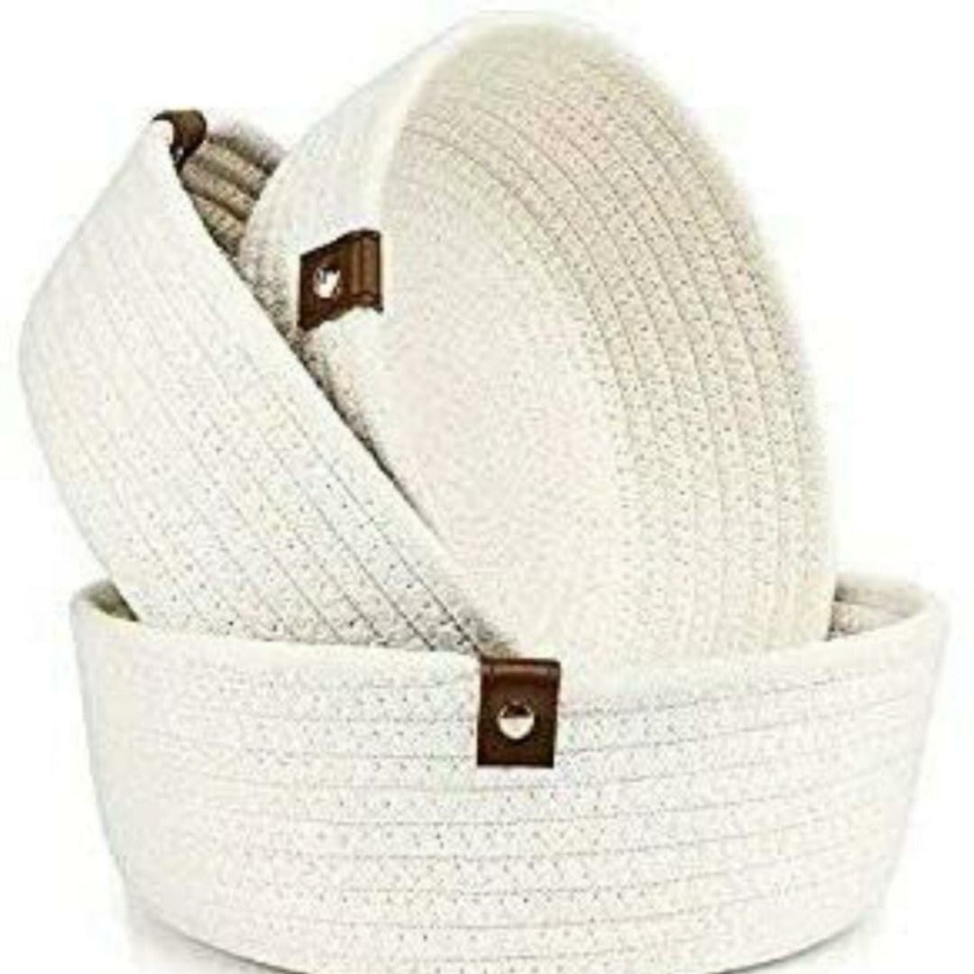 Mini Rope Handwoven Shelf Basket - The Gharnish - A Unit of Satkala Creations