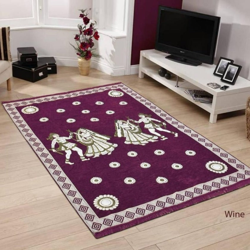 Chennile Panel Design Carpet - The Gharnish - A Unit of Satkala Creations