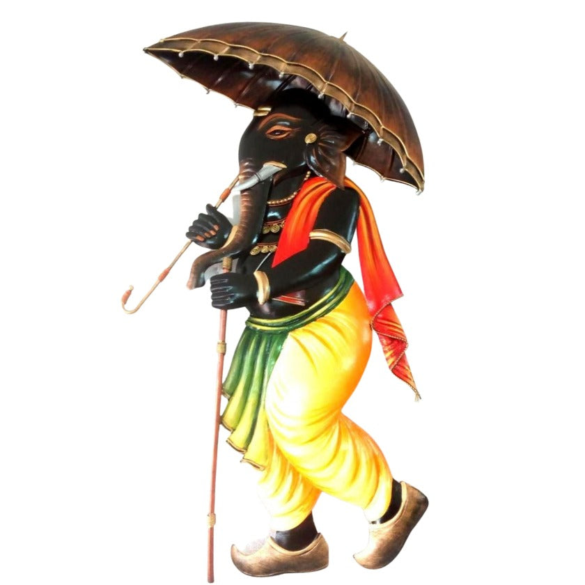Ganesha Aagman Rustic Wall Art ( 15 x 25 Inches ) - The Gharnish - A Unit of Satkala Creations