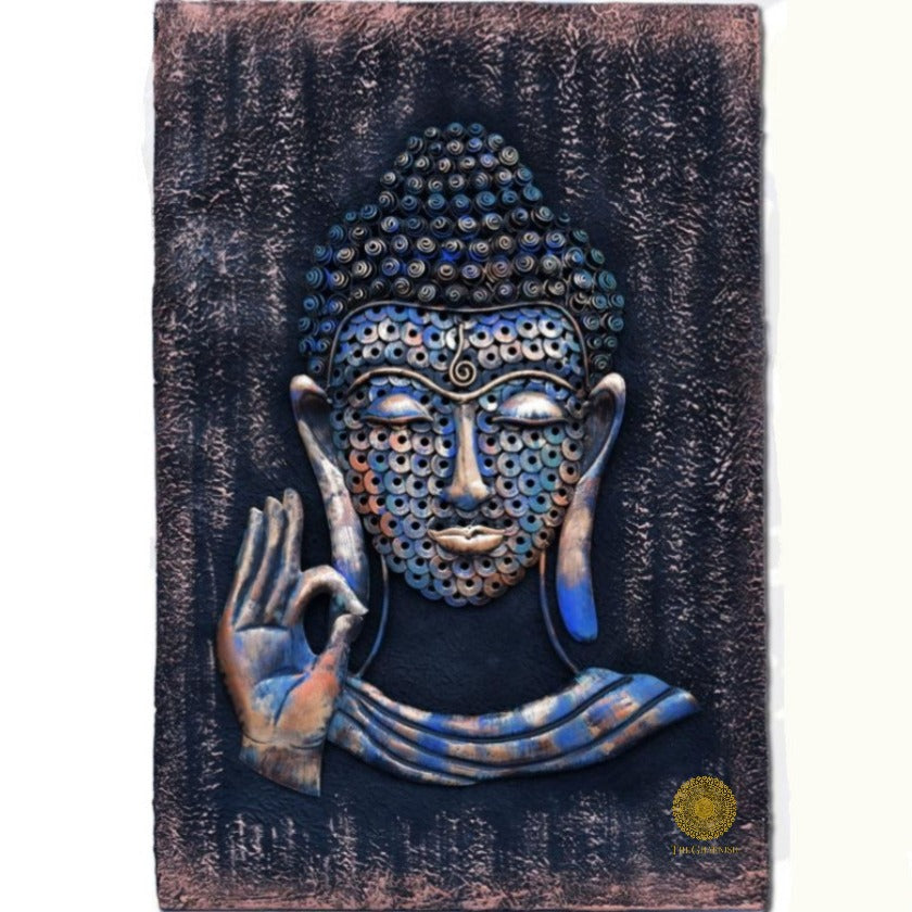 Gyan Mudra Buddha With Wooden Background - The Gharnish - A Unit of Satkala Creations