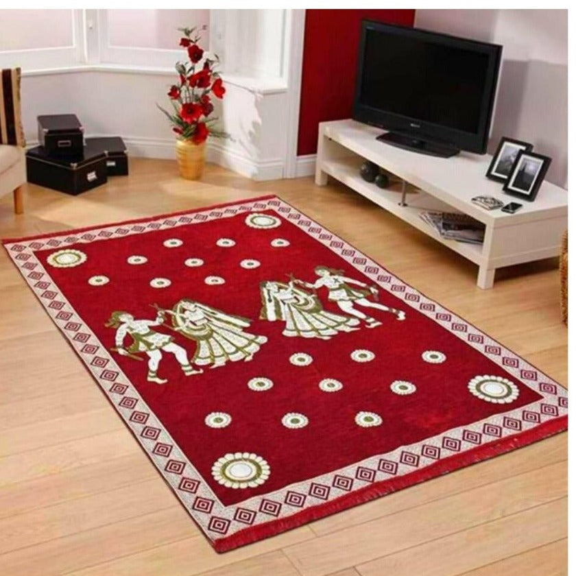 Chennile Panel Design Carpet - The Gharnish - A Unit of Satkala Creations