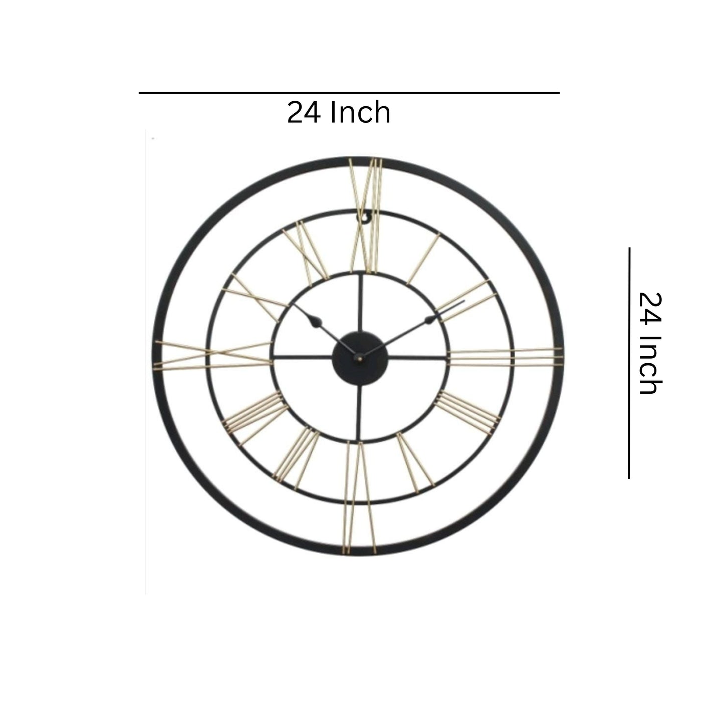 Roman Triple Ring Wall Clock ( Dia 24 Inches ) - The Gharnish - A Unit of Satkala Creations