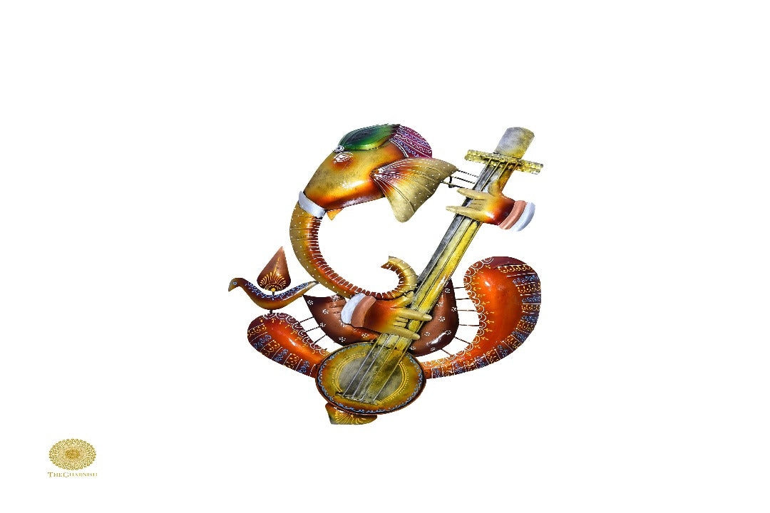 Veena Ganesh Metallic Wall Art - The Gharnish - A Unit of Satkala Creations