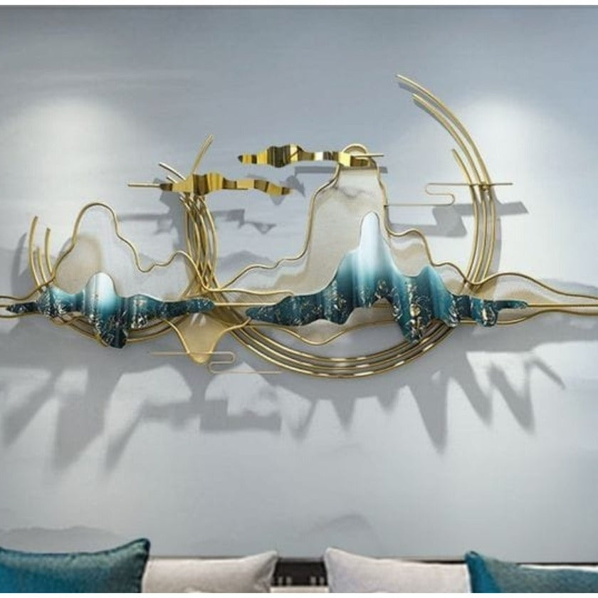 Floating Mountains Wall art ( 51 X 28 Inches ) - The Gharnish - A Unit of Satkala Creations