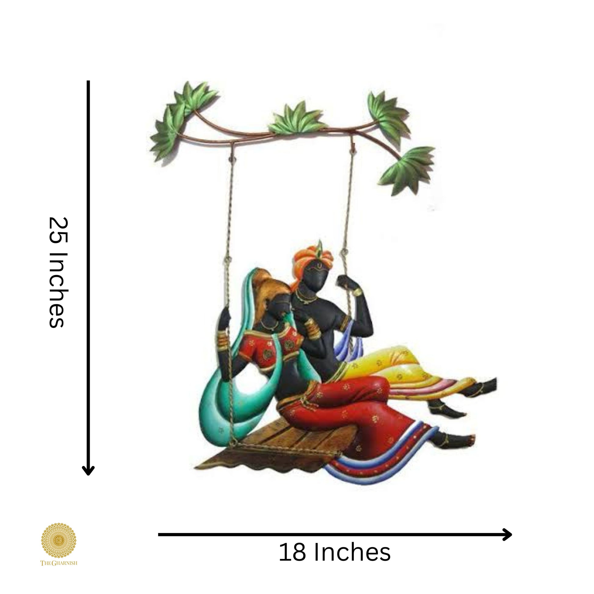 Radha Krishna Jhula (18 x 25 Inches) - The Gharnish - A Unit of Satkala Creations