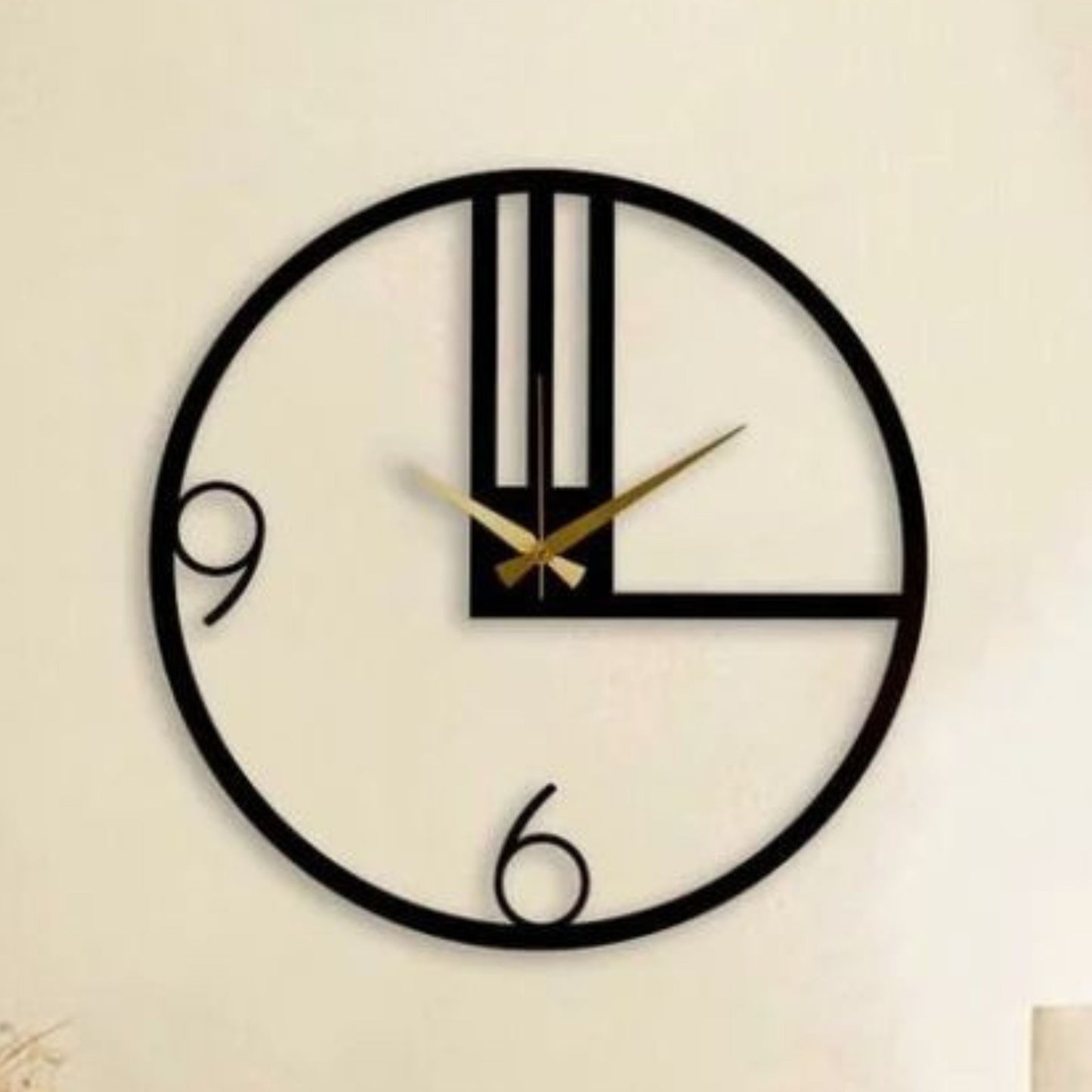 Modern Numeric Black Ring Wall Clock ( Dia 24 Inches ) - The Gharnish - A Unit of Satkala Creations