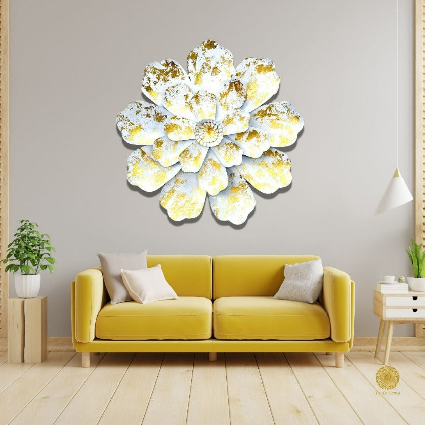 Exotic Flower Wall Art (25 Inches Dia) - The Gharnish - A Unit of Satkala Creations