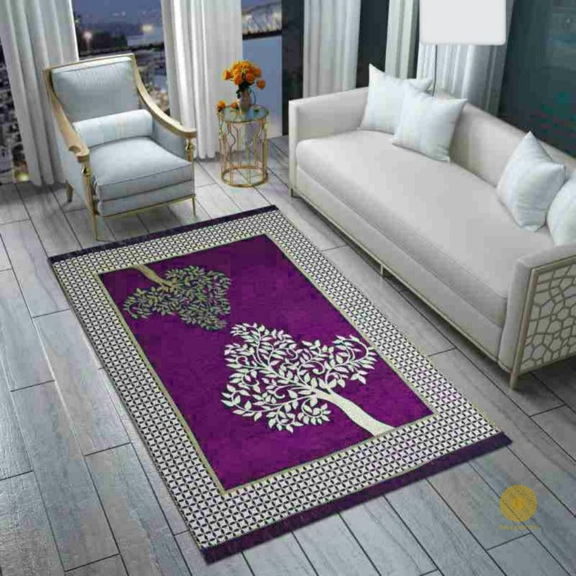 Chennile Tree Printed Carpet - The Gharnish - A Unit of Satkala Creations