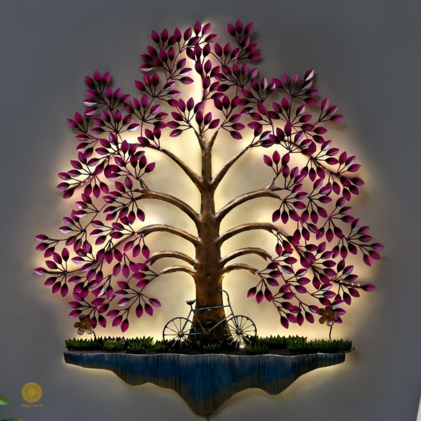 Cycle Tree Metallic Wall Art - The Gharnish - A Unit of Satkala Creations