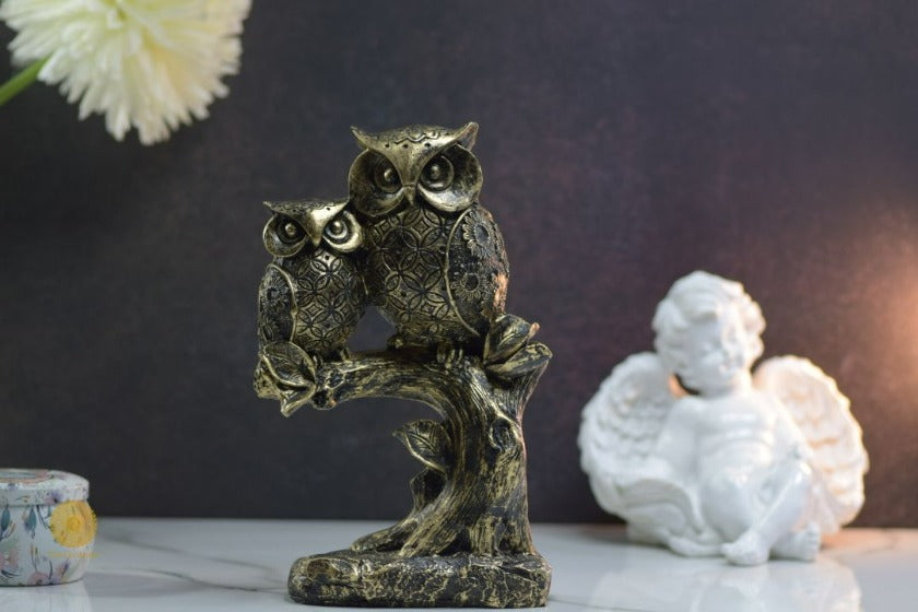 Antique Good Luck Owl Set of 2 - The Gharnish - A Unit of Satkala Creations