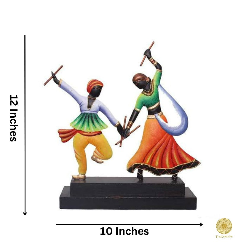 Dandiya Couple Table Top Art - The Gharnish - A Unit of Satkala Creations