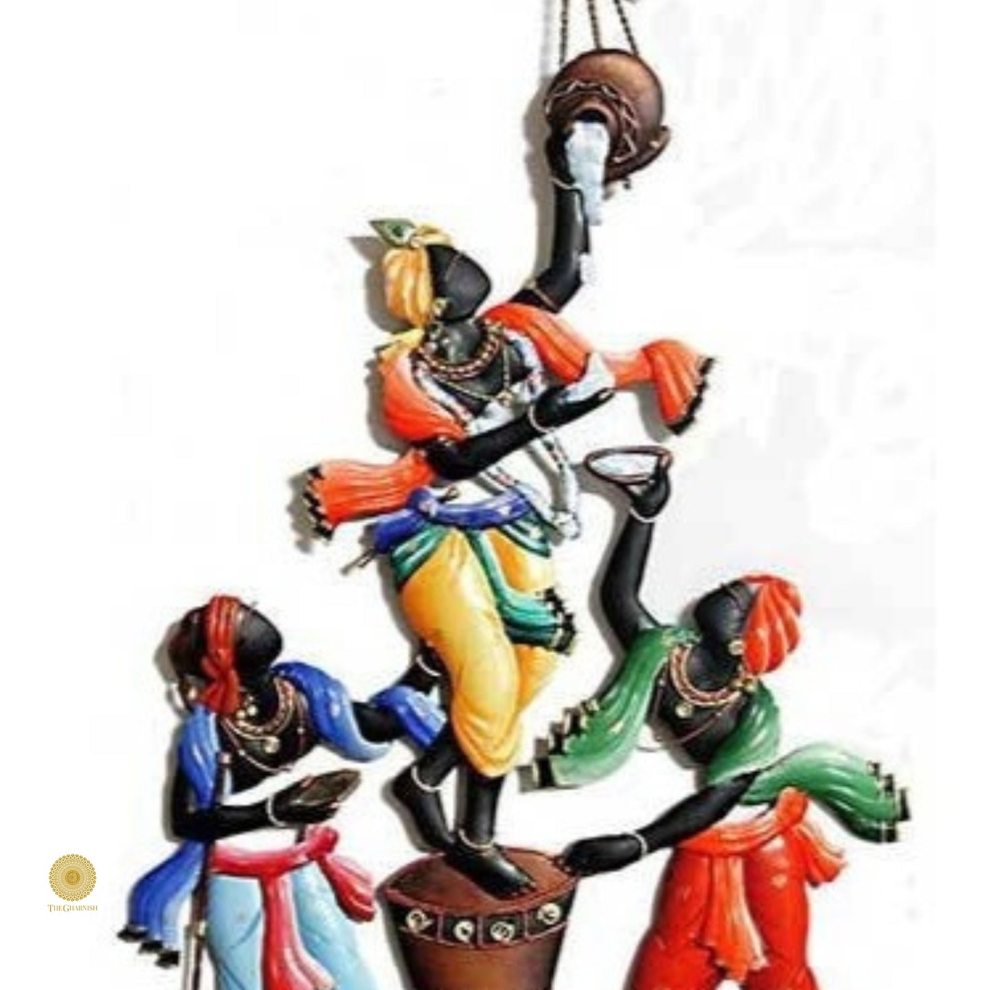Makhan Handi Metallic Wall Art (12 x 26 Inches) - The Gharnish - A Unit of Satkala Creations