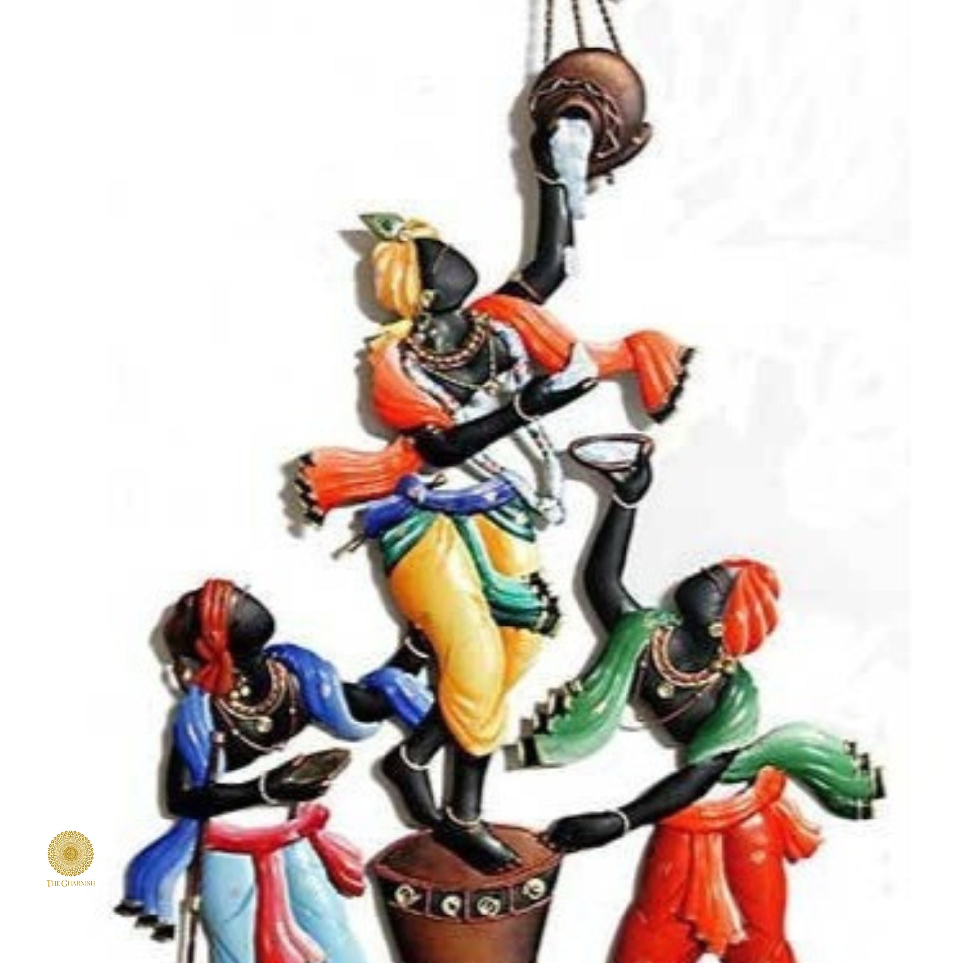 Makhan Handi Metallic Wall Art (12 x 26 Inches) - The Gharnish - A Unit of Satkala Creations