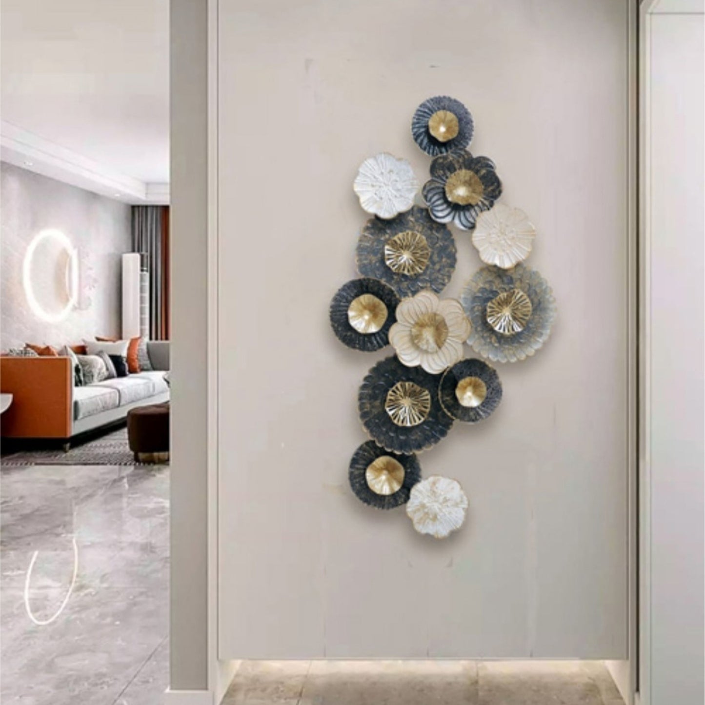 Vintage Flower Wall Art ( 48 x 24 Inches ) - The Gharnish - A Unit of Satkala Creations