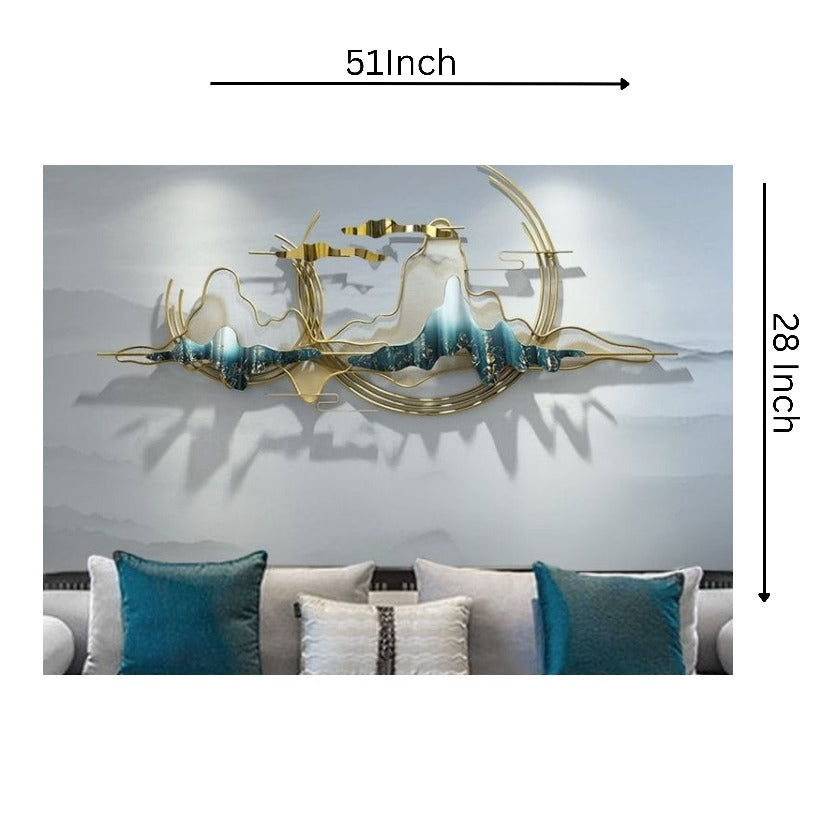 Floating Mountains Wall art ( 51 X 28 Inches ) - The Gharnish - A Unit of Satkala Creations