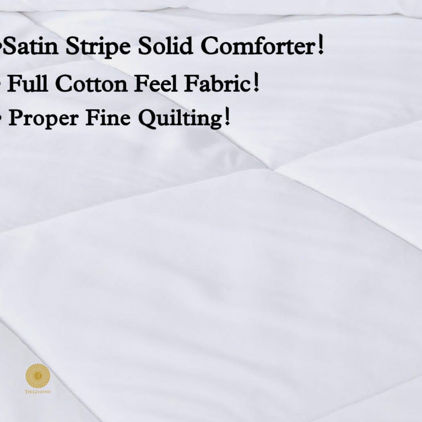 Satin Stripes Solid Comforter - The Gharnish - A Unit of Satkala Creations