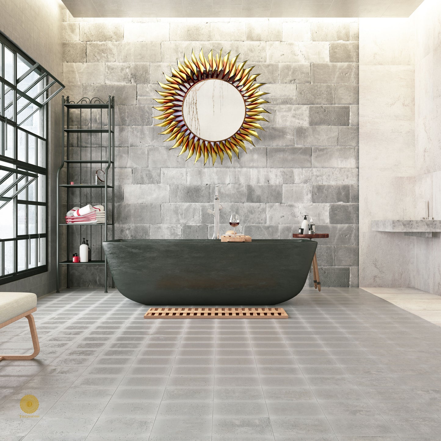 Metallic Sun Wall Mirror ( 36 Inches ) - The Gharnish - A Unit of Satkala Creations