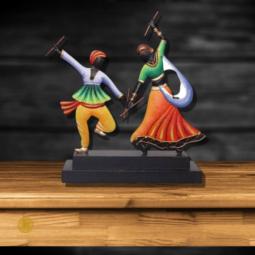 Dandiya Couple Table Top Art - The Gharnish - A Unit of Satkala Creations
