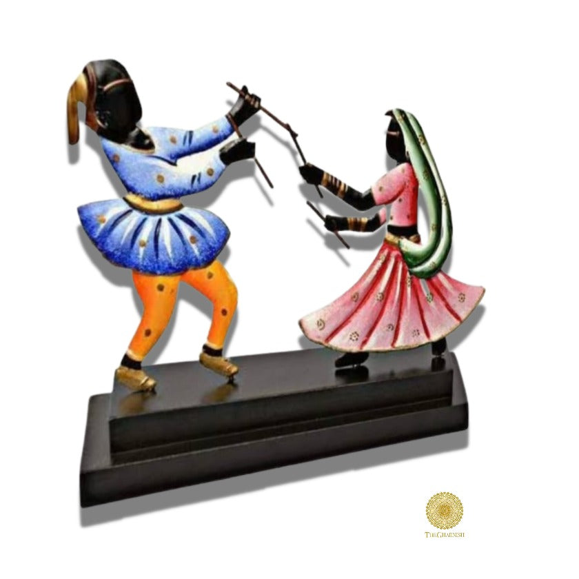 Dandiya Couple Table Top Art - The Gharnish - A Unit of Satkala Creations