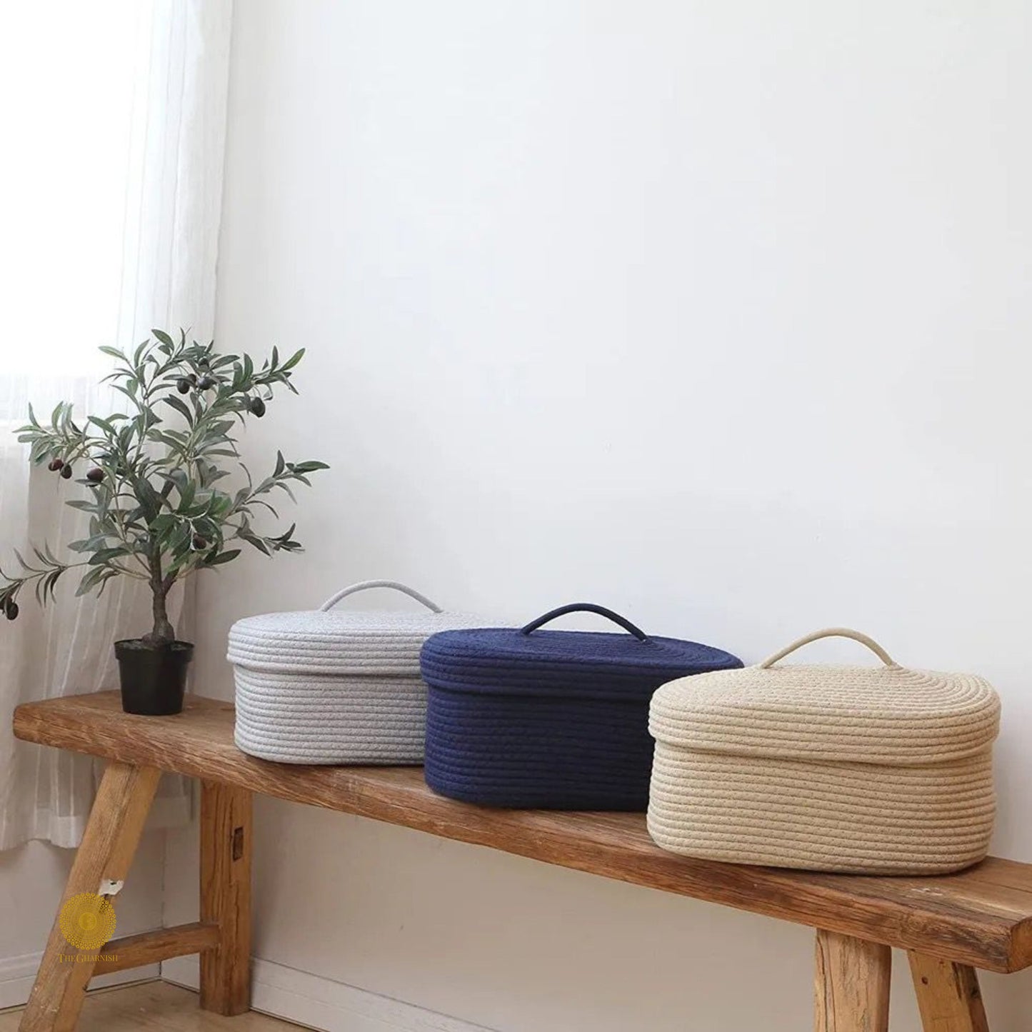 Oval Jute Multipurpose Basket - The Gharnish - A Unit of Satkala Creations