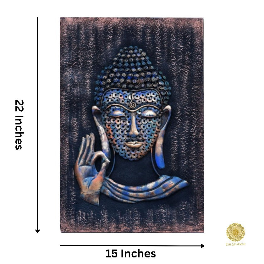 Gyan Mudra Buddha With Wooden Background - The Gharnish - A Unit of Satkala Creations