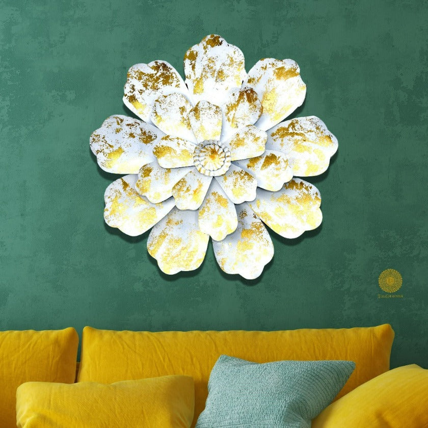 Exotic Flower Wall Art (25 Inches Dia) - The Gharnish - A Unit of Satkala Creations