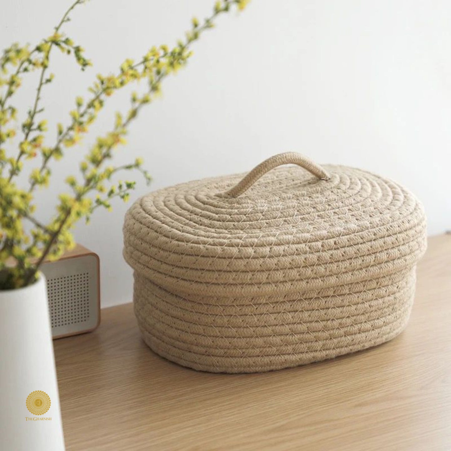 Oval Jute Multipurpose Basket - The Gharnish - A Unit of Satkala Creations