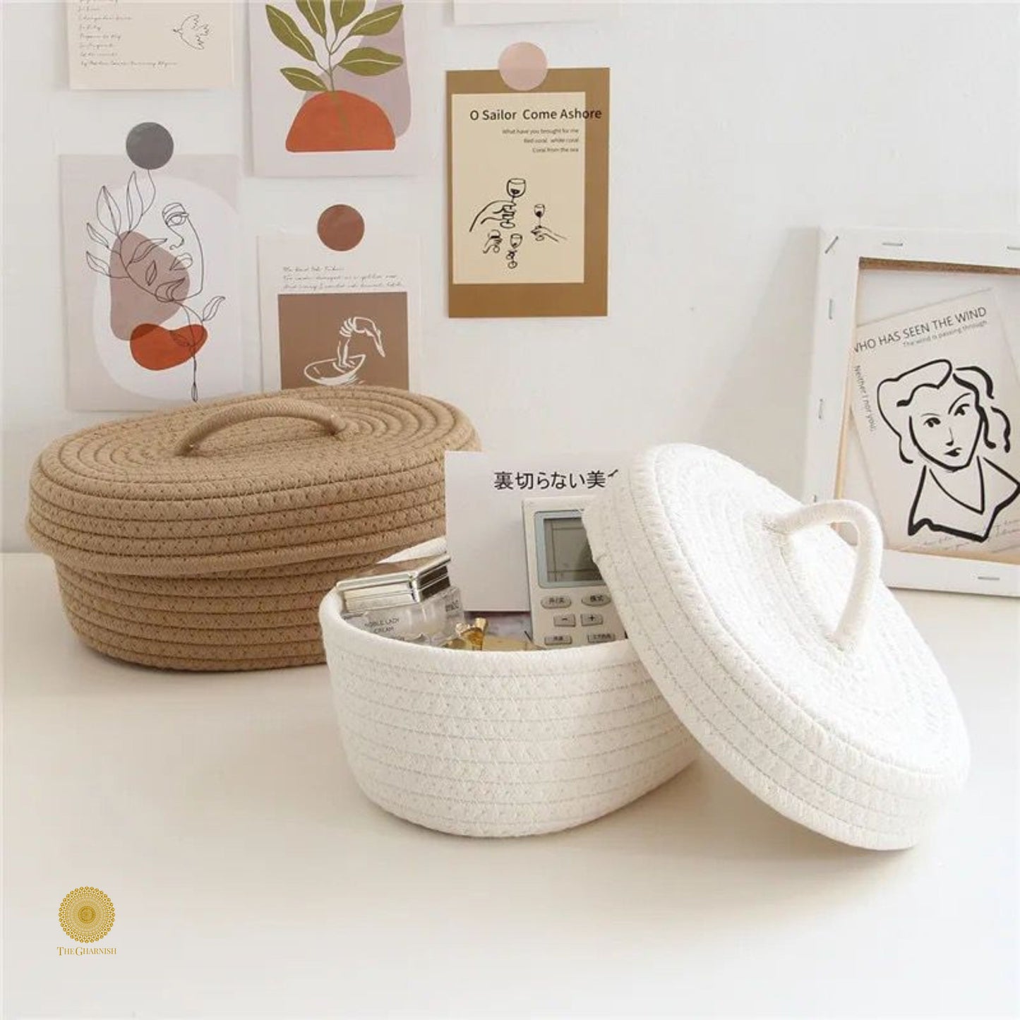 Oval Jute Multipurpose Basket - The Gharnish - A Unit of Satkala Creations