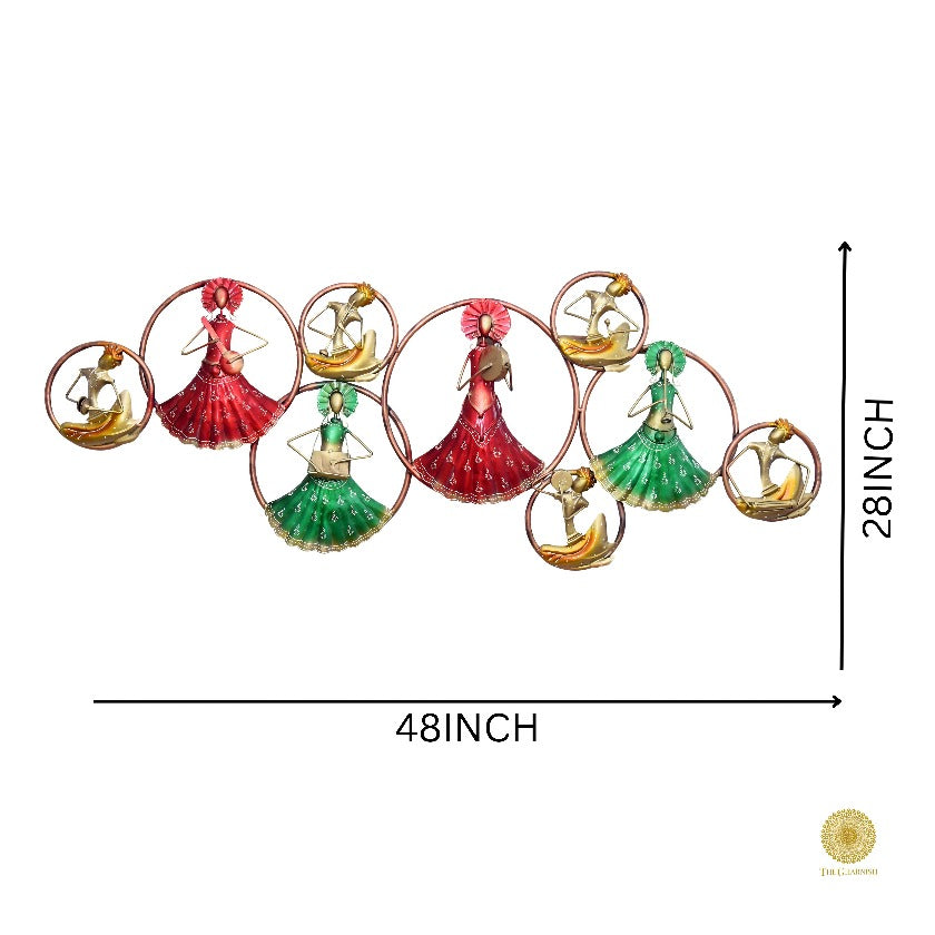 9 Musician Doll Metallic Wall Art - The Gharnish - A Unit of Satkala Creations