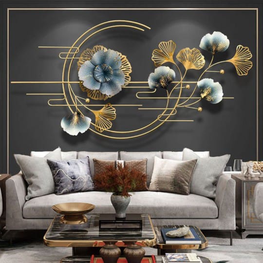 Half Ring Flower Wall Art (48 x 24 Inches) - The Gharnish - A Unit of Satkala Creations