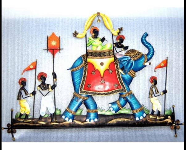 Elephant Sawari Wall Art (24 x 18 Inches) - The Gharnish - A Unit of Satkala Creations