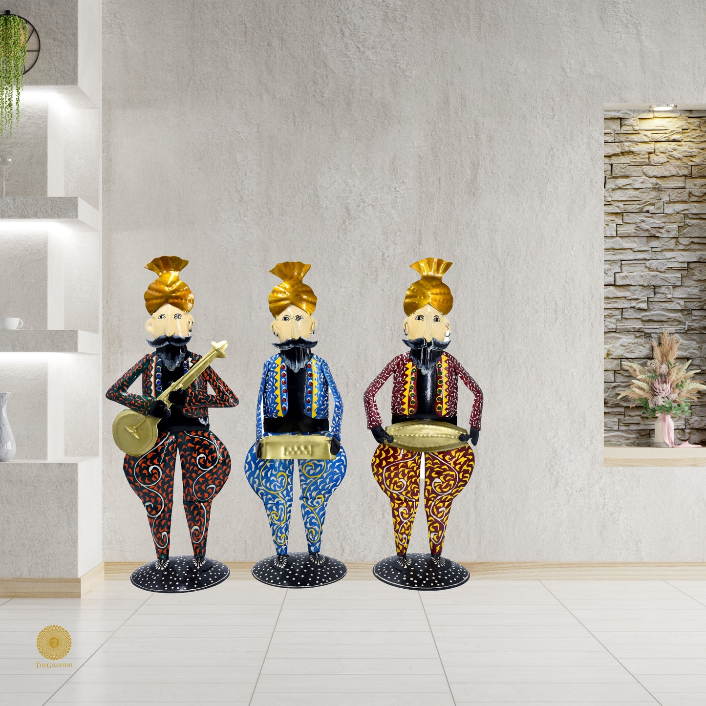 Sardar Musician Table Decor Set of 3 - The Gharnish - A Unit of Satkala Creations
