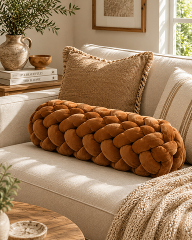Modern Luxe Knot Bolster Cushion: Elevate Your Home Décor with Comfort & Style