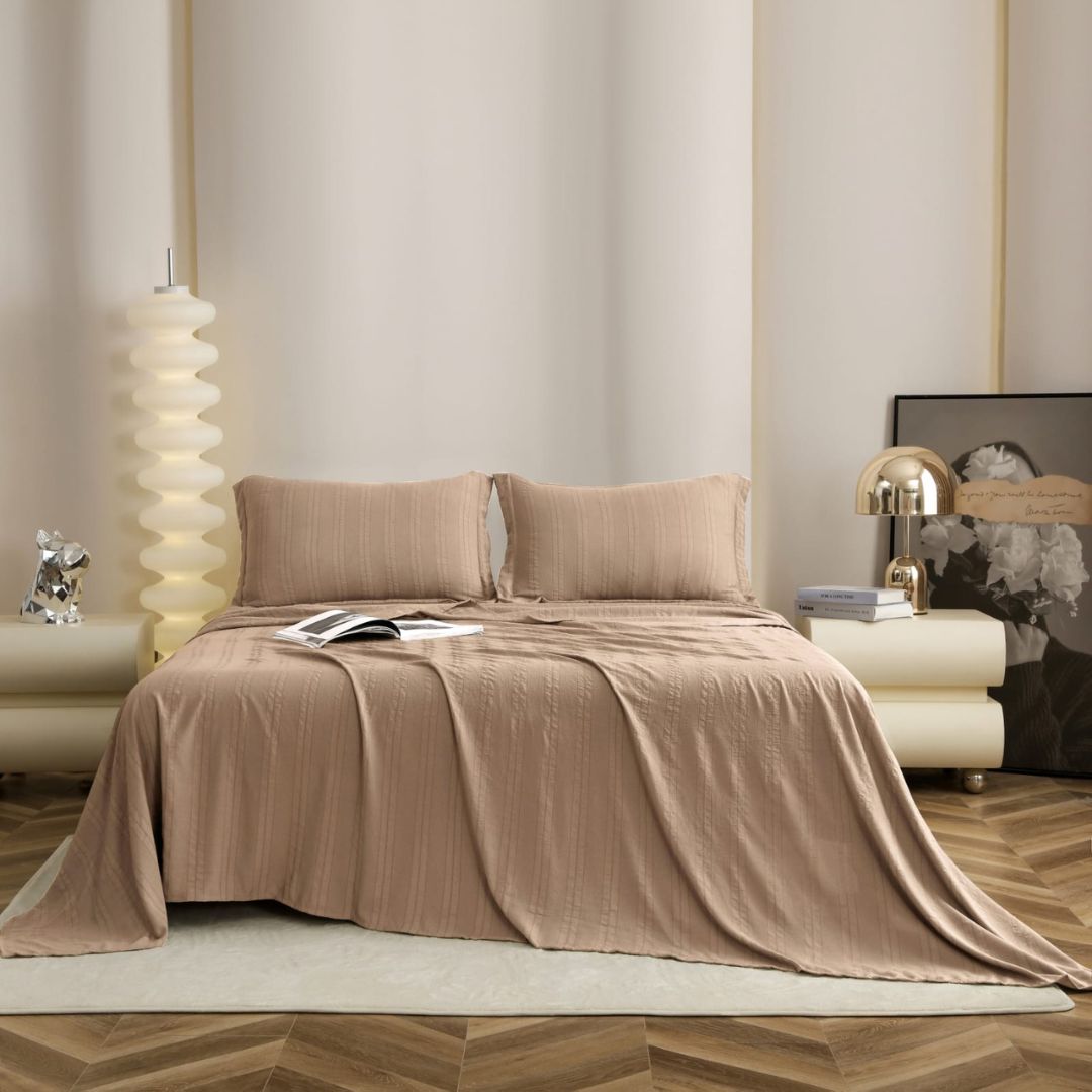 Plain King Size Cotton Bedsheet with 2 Pillow Covers - The Gharnish - A Unit of Satkala Creations