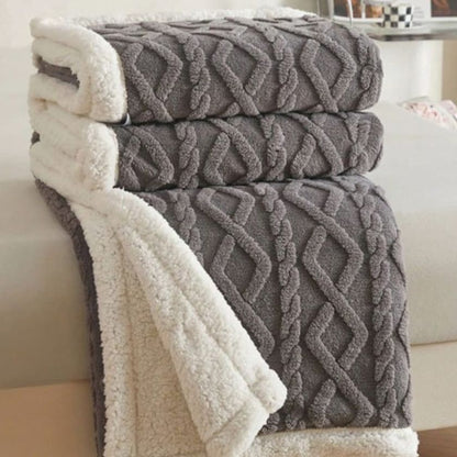 Premium Quality Imported Knitted Sherpa Blanket - The Gharnish - A Unit of Satkala Creations
