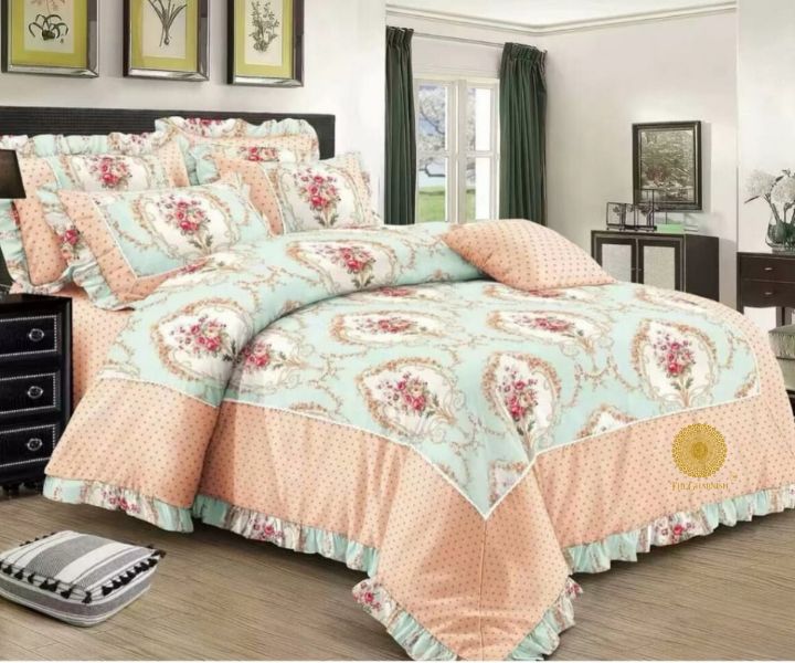 Lavida Reversible Supersoft 4 Pcs Comforter Set With Frill