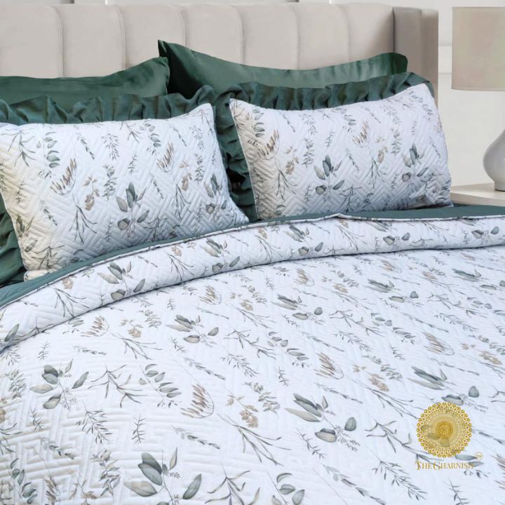 Waffle Quilted Bedcover With Frill