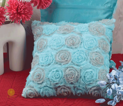 Myosotis Bloom Chiffon Rose Floral Cushions Cover Set of 2