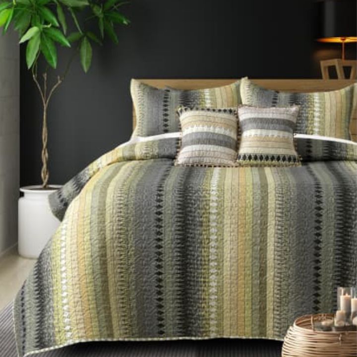 Premium & Imported 5 Pcs Quilted Bedcover Set - The Gharnish - A Unit of Satkala Creations