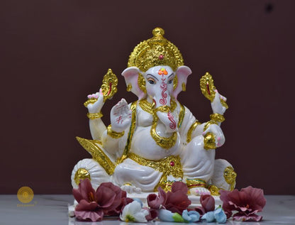 White Marble Lord Ganesha Statue