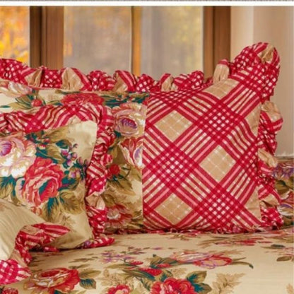 Serenity Bloom quilted 5-piece bedding set by The Gharnish, featuring floral patterns and a cozy, layered bedcover.