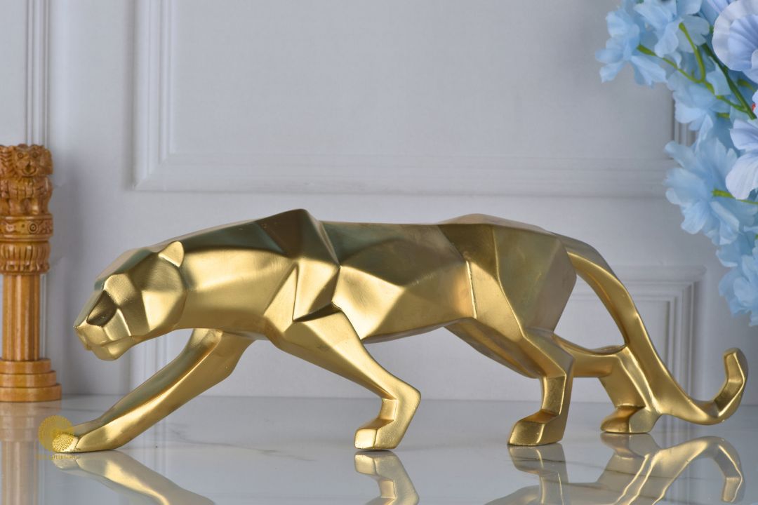 Surreal Panther Figurine - Golden