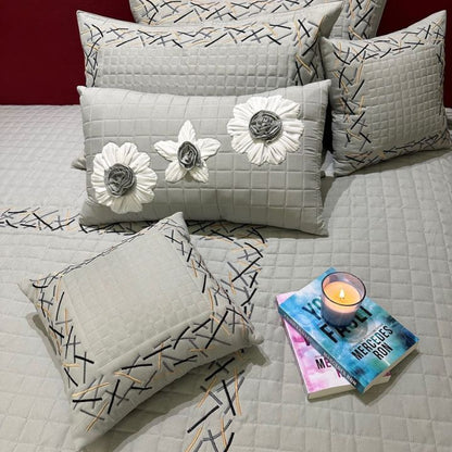King Size 6 Pcs Quilted Bedcovers Set - The Gharnish - A Unit of Satkala Creations