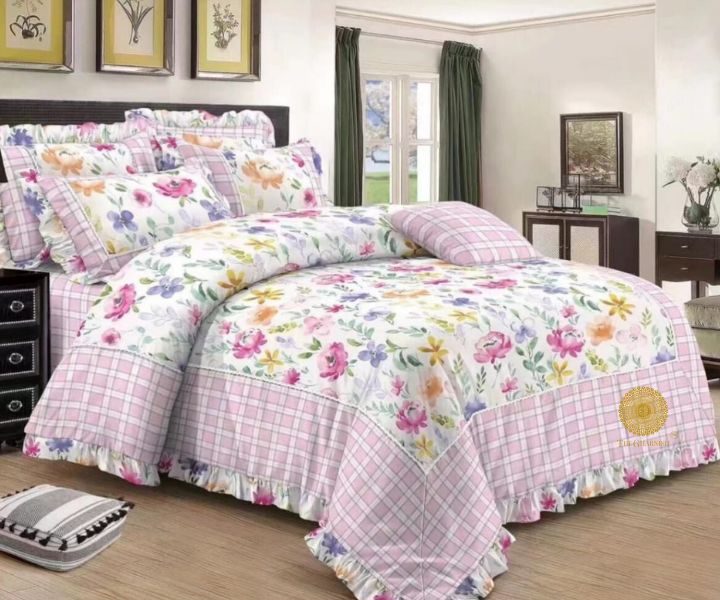 Lavida Reversible Supersoft 4 Pcs Comforter Set With Frill